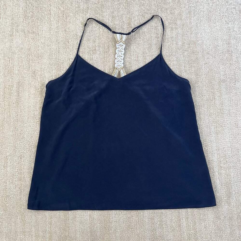 Lilly Pulitzer Silk Sleeveless Camisole Blouse Top XL Blue